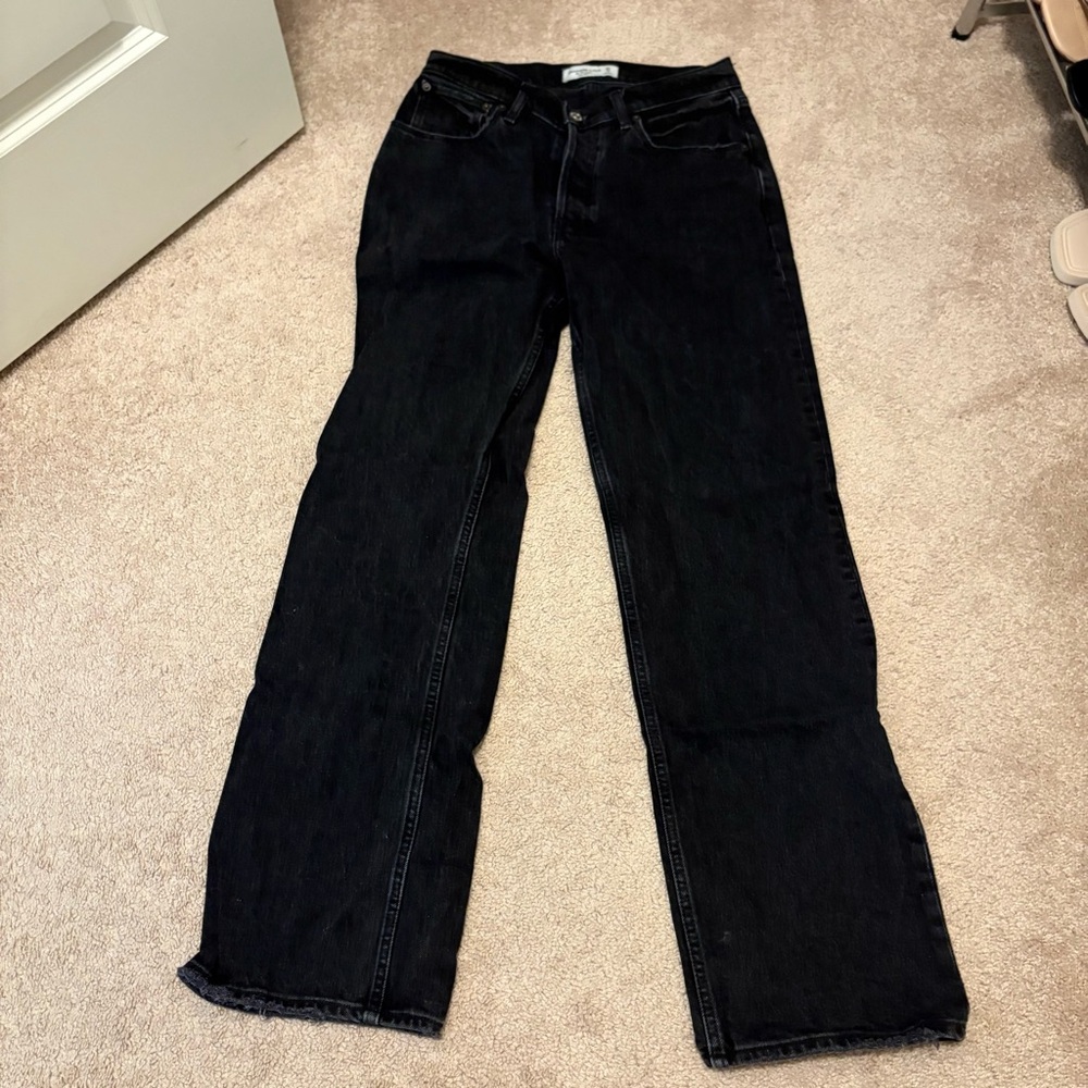 Abercrombie & Fitch Women's Black Straight-Leg Jeans
